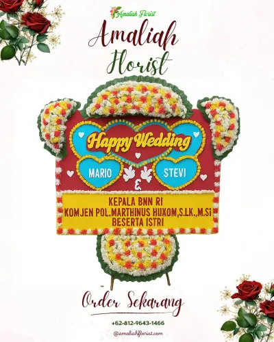 Karangan Papan Bunga Pernikahan di Jagapati